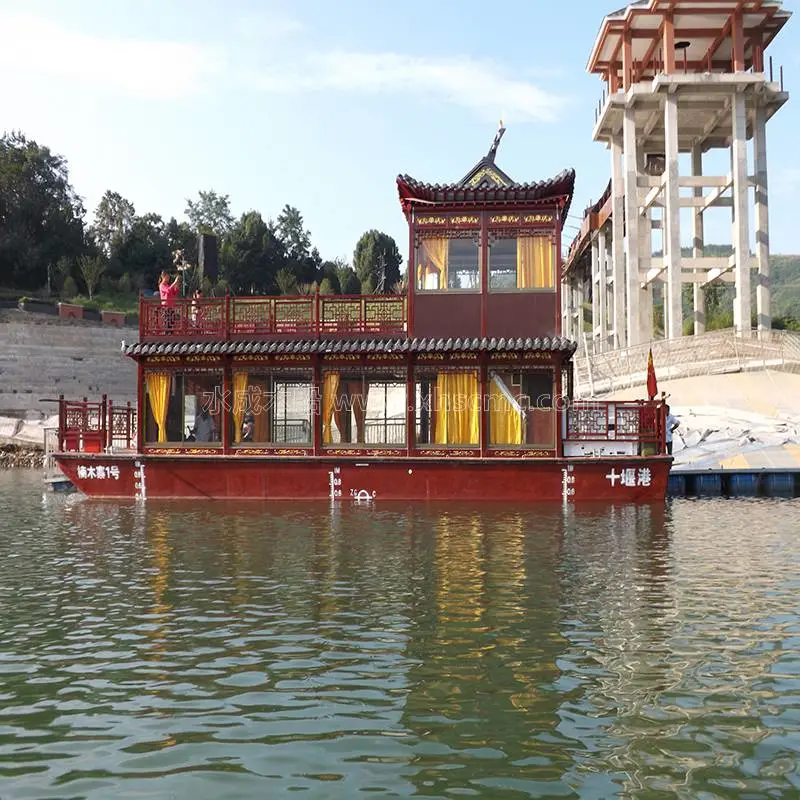 大型旅游项目合作厂家 福建龙岩景区新款16米画舫船 水上观光船画舫船