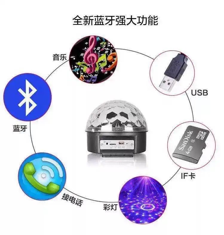 舞台灯光厂家KTV包房灯MP3九色水晶魔球KTV闪光灯LED水晶灯