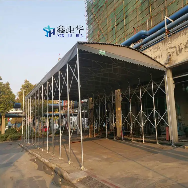 四川巴中带轨道伸缩蓬工业仓储篷【制作商】
