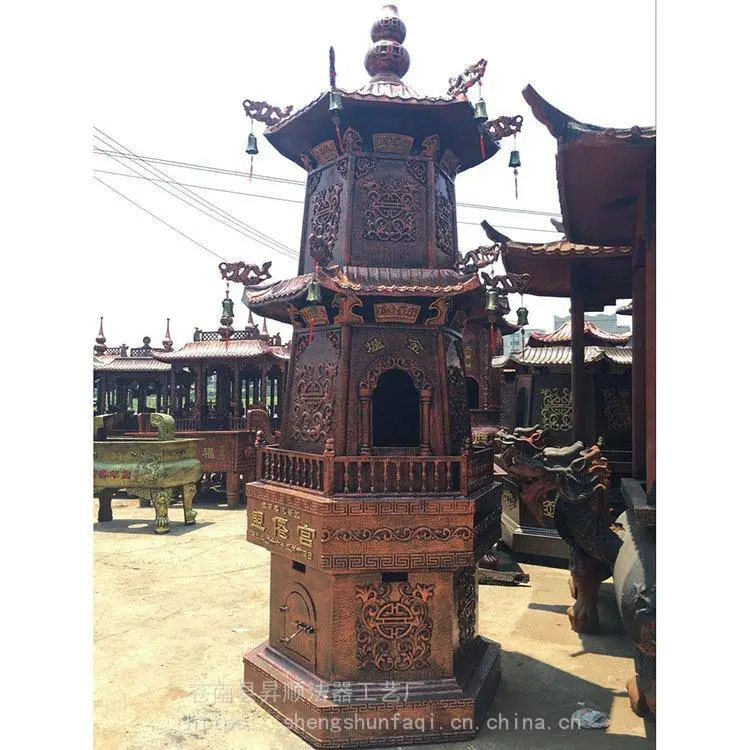 昇顺法器铸造寺庙大型铸铁烧纸炉 广东湛江生铁元宝炉定做图片