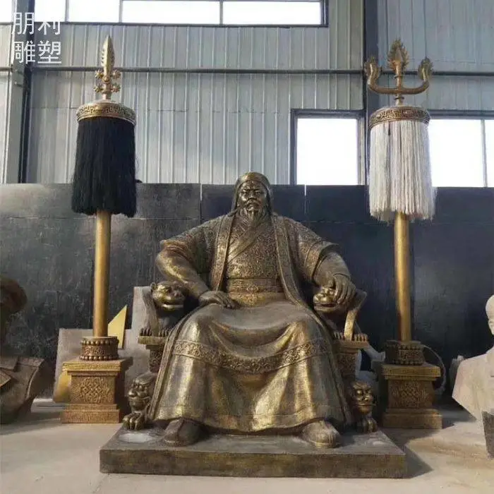精选校园主题成吉思汗铜雕生产商 锻造工艺 指用别墅包青天铜雕