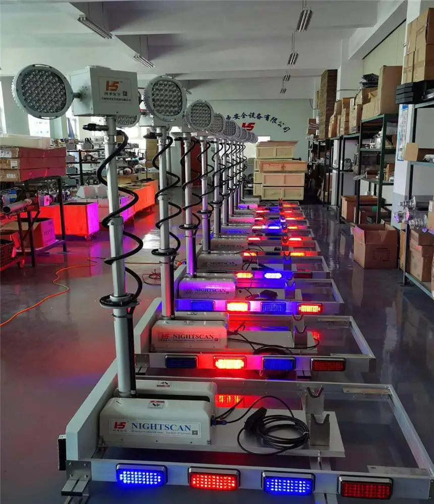 电网升降照明灯led摇头光束灯河圣公司奥乐车载升降照明