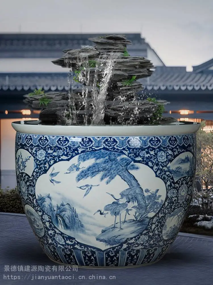 销售装饰摆设大缸陶瓷养金鱼缸碗睡莲花盆景德镇制作大缸工厂- 供应商网