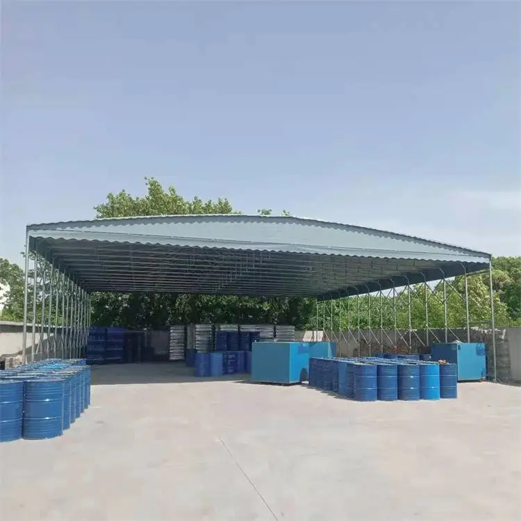 推拉棚仓库 仓库移动伸缩雨棚 制作过程 河北滦平