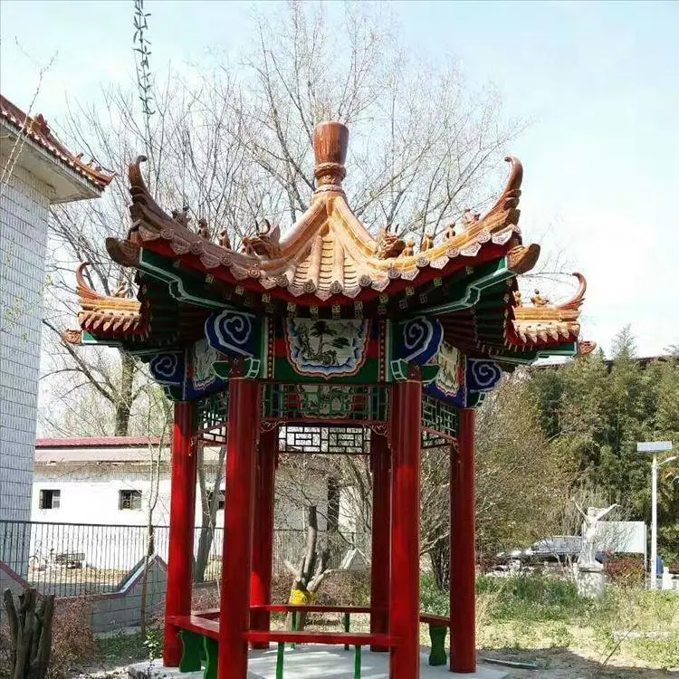 滦平双层古建防腐木凉亭 四角古建凉亭 清秀园林 欢迎选购