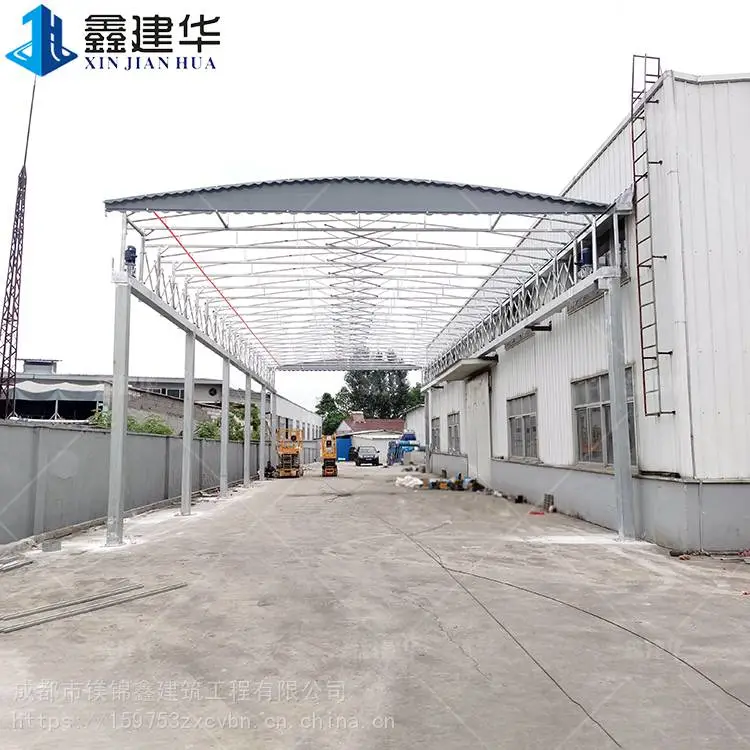 厦门膜结构促销棚电动控制棚悬空电动雨棚