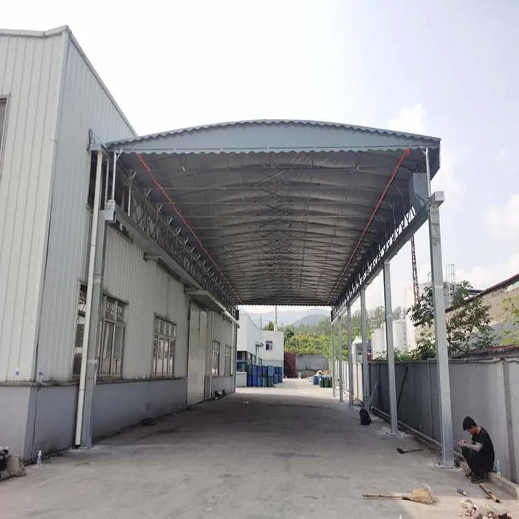 江苏南京 自动收缩厂房遮雨棚 高空移动伸缩式雨棚 遮阳环保美观