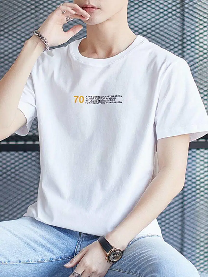 云南玉溪一手货源***男装义乌库存尾货处理网男士t恤圆领宽松上衣