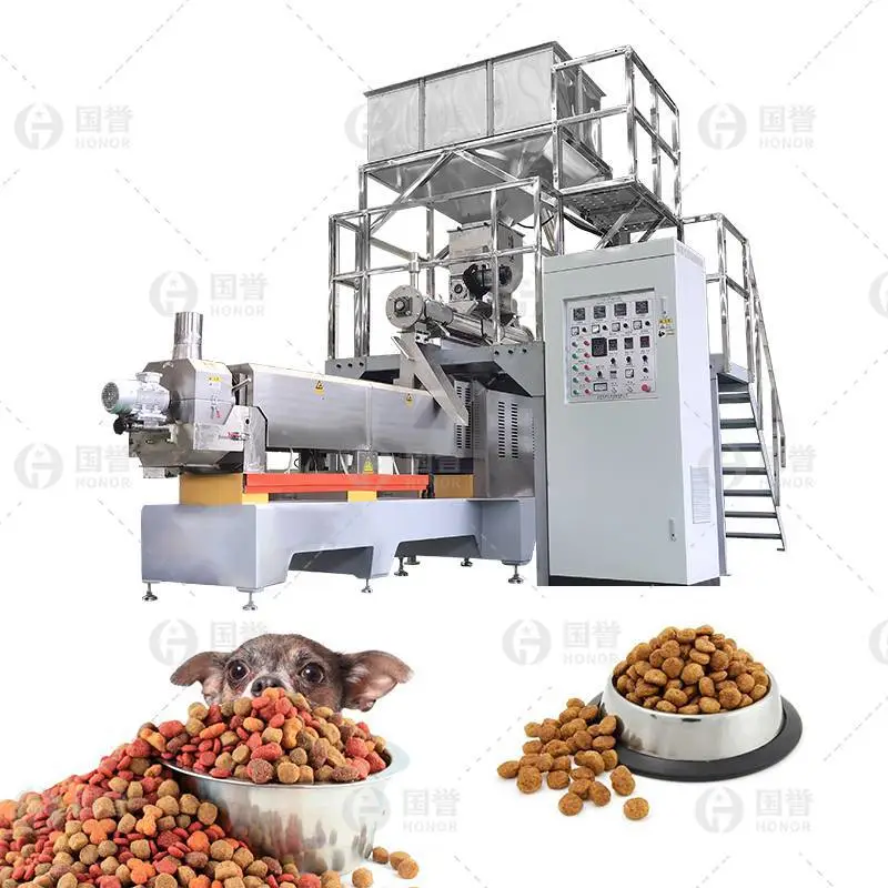双螺杆狗粮猫粮挤压机 宠物饲料膨化设备 膨化生产线 可配烘干系统