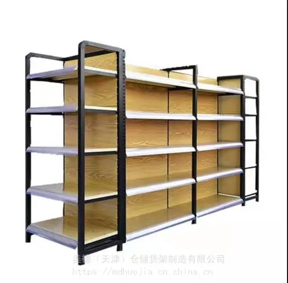 精品店钢木货架生活馆展架厂家定制连锁店货架生活用品钢木超市货架
