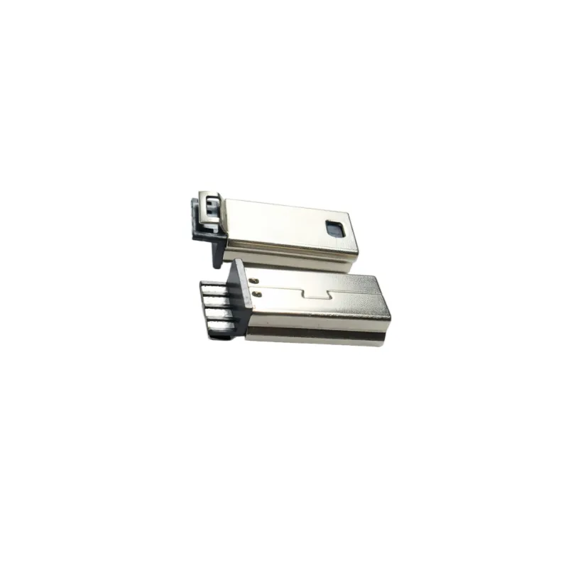 Mini USB 5P焊线公头，***后四 薄款 L=13.0/14.9mm 充电接口