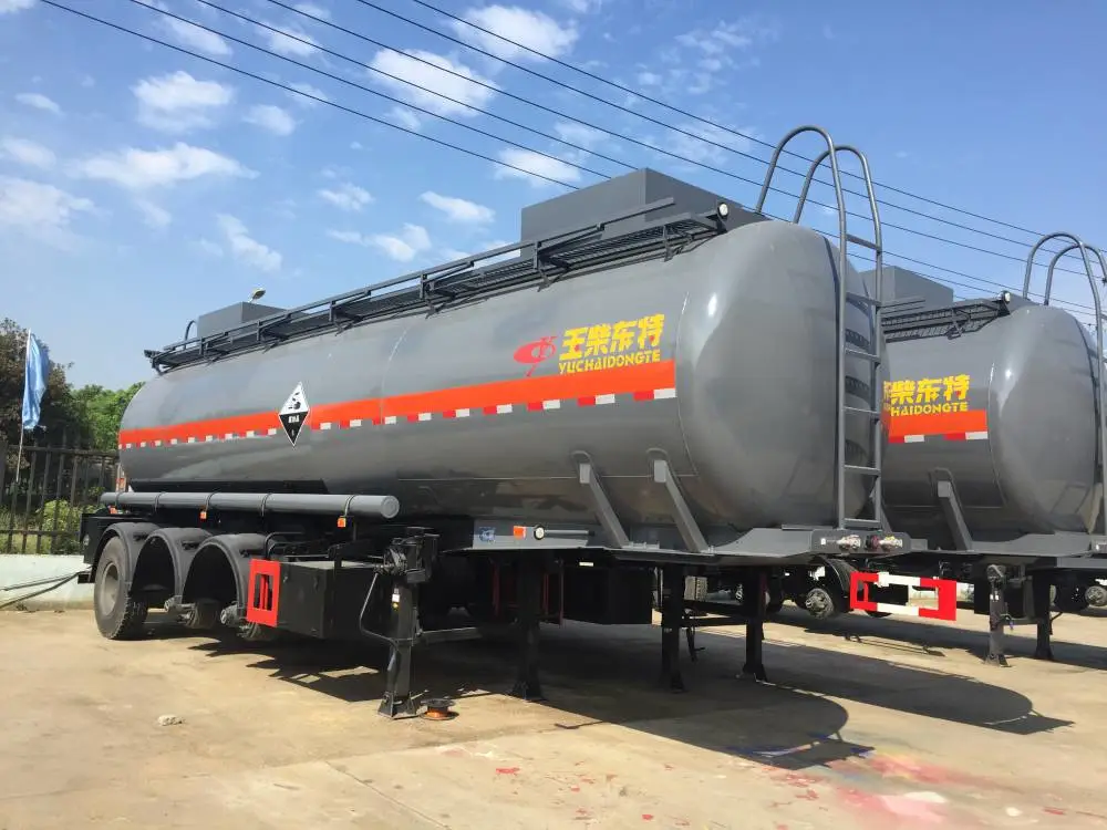 空气悬挂危险品半挂车,钢衬塑罐车 内滚塑罐车在线报价