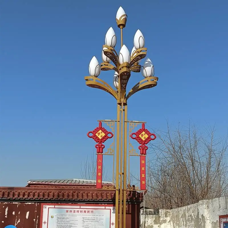 博尔勃特8米LED中国结市政道路公园步行街小广场八叉九火玉兰灯