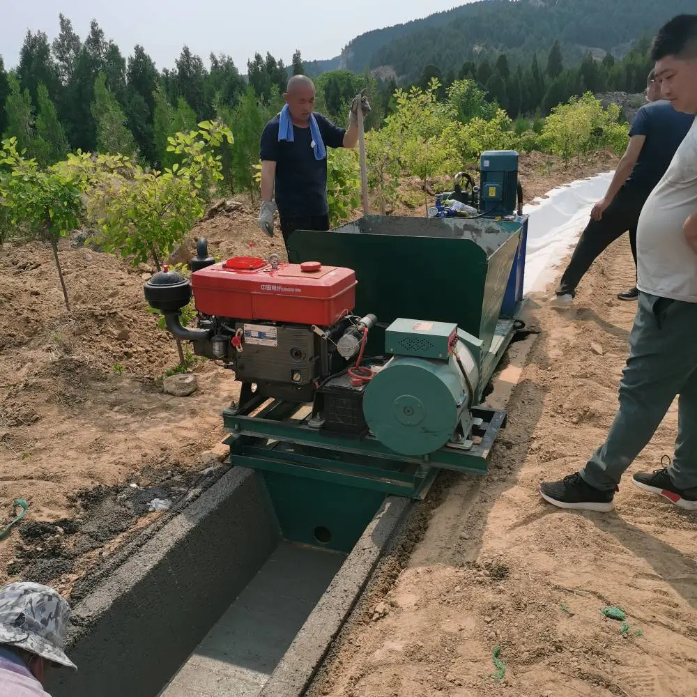 水泥蝶形水渠滑模机 梯形水渠一次滑膜机 小型矩形水渠滑模机