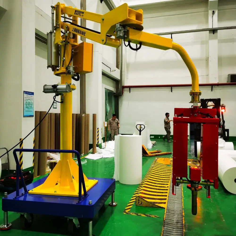 助力机械手 纸卷/薄膜卷 上下料-200KG负载-气动翻转90度 劲容