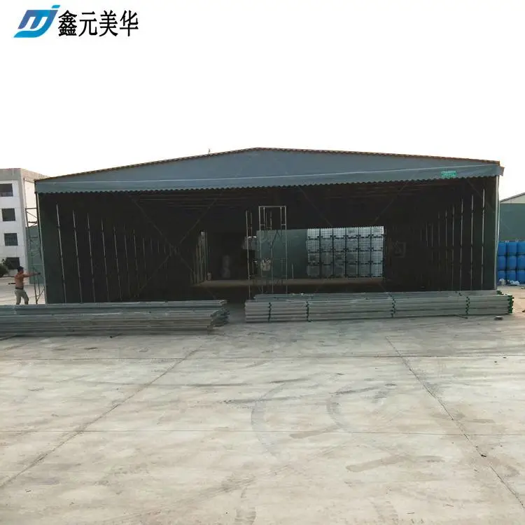 周口物流推拉篷,工厂卸货区伸缩篷房是什么样的