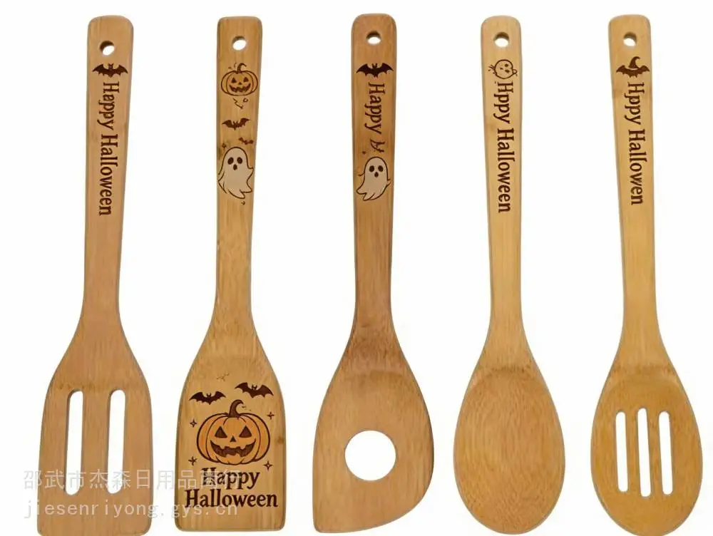christmas bamboo utensil set 圣诞节 万圣节厨具