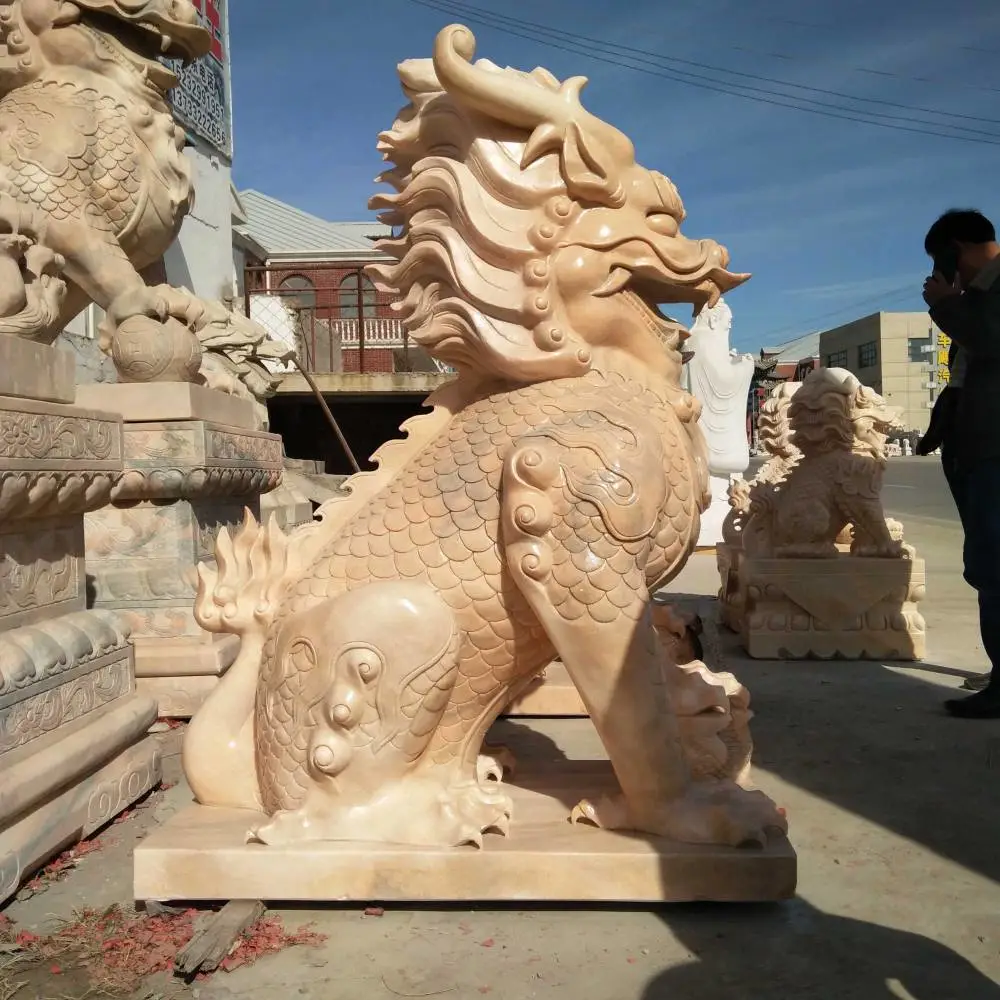 石雕麒麟厂 青石石材客厅***摆件 可定制尺寸 现货直发