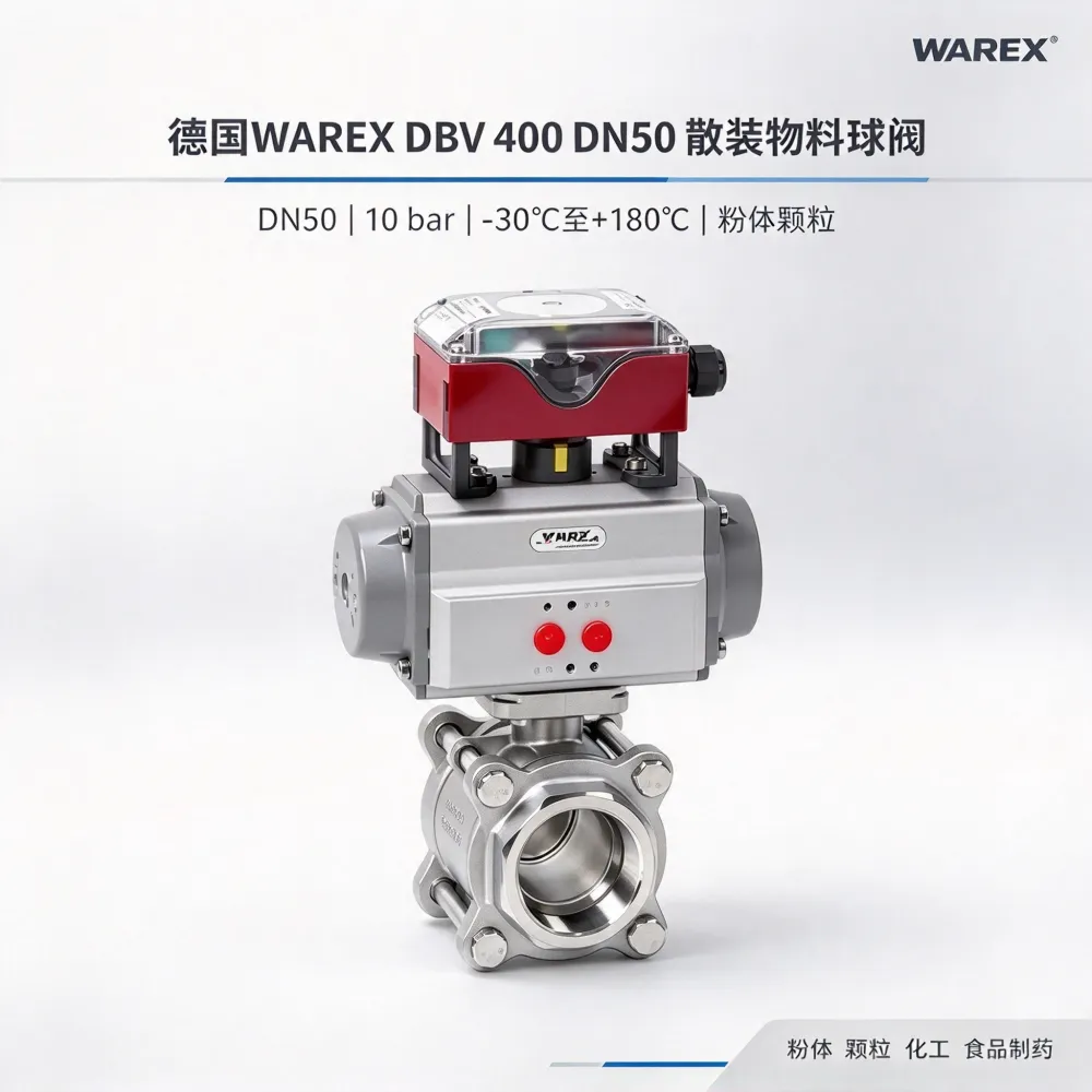 德国WAREX DBV400 DN50球阀 法兰式 10bar 散装物料粉体输送用