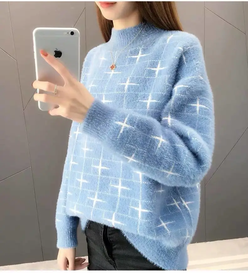 义乌地摊服装批发市场宽松打底衫套头毛衣女尾货服装批发市场
