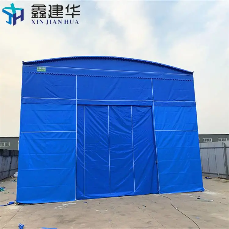 电动雨棚加工厂 大型钢结构雨棚 抗风力强 涿州