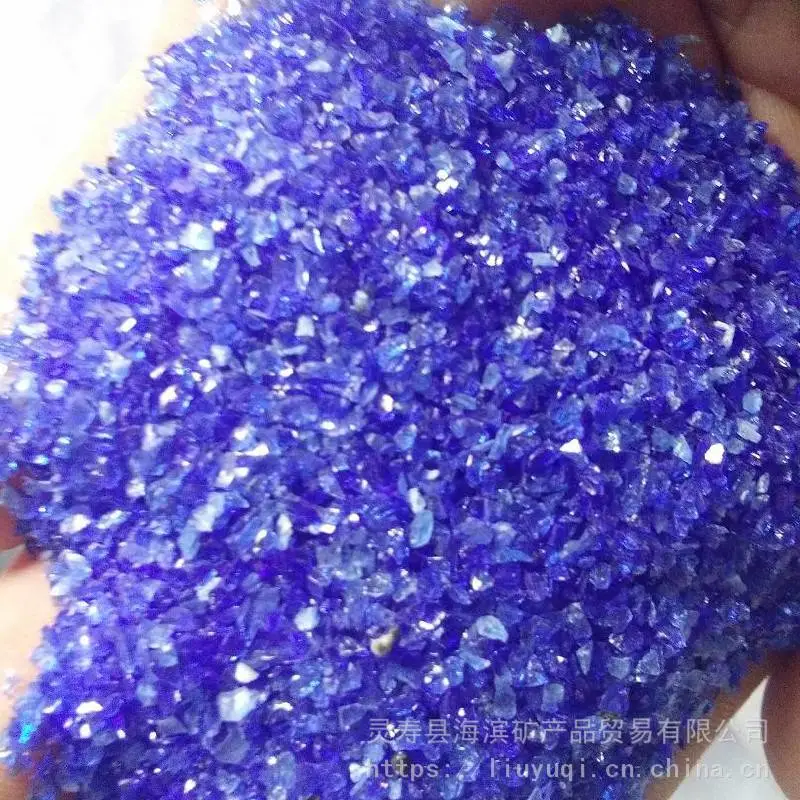 供应8-16目玻璃砂 山西水磨石地面用玻璃砂 大块彩色玻璃