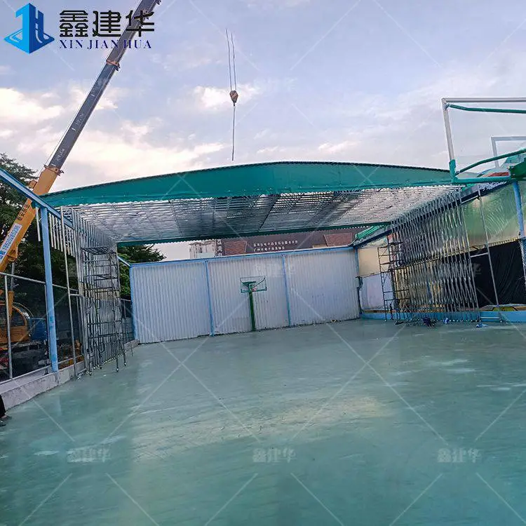 永嘉移动推拉伸缩蓬 大型电动推拉雨棚 可定制颜色尺寸