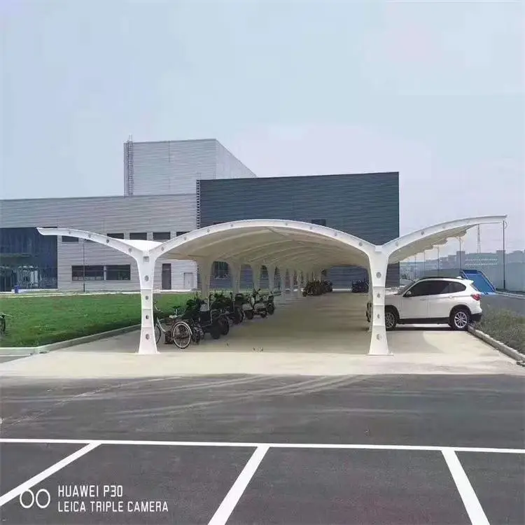 咸阳景观商场张拉膜结构棚工字钢停车棚来图加工