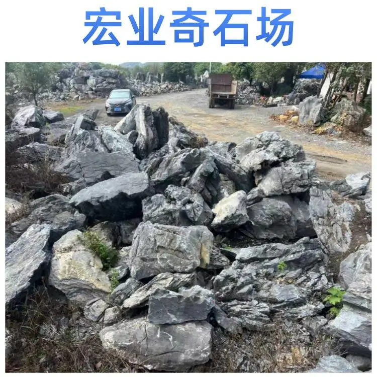 大小规格英石齐全，广东英德英石之乡，园林景观石假山石批发基地