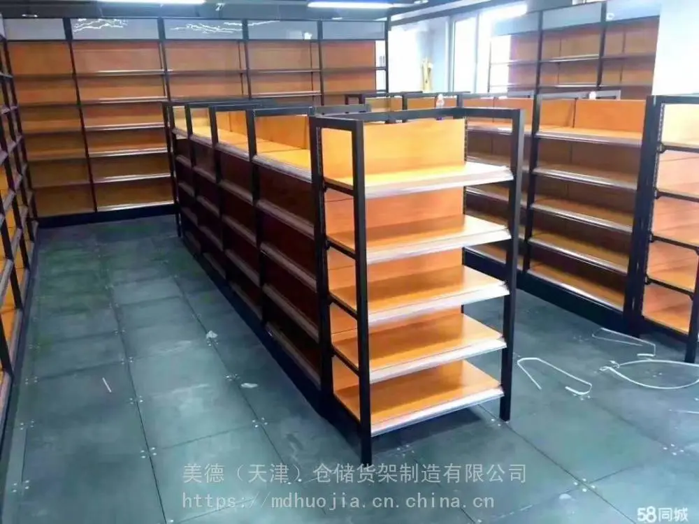 超市货架钢木便利店货架 商品食品零食钢木展示架母婴店奶粉高货柜定制