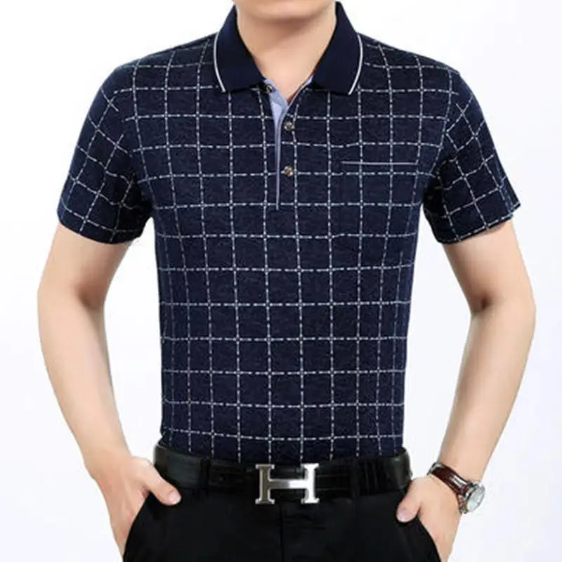 短袖中年男装夏季条纹义乌小商品批发进货网浙江台州格子条纹休闲大码