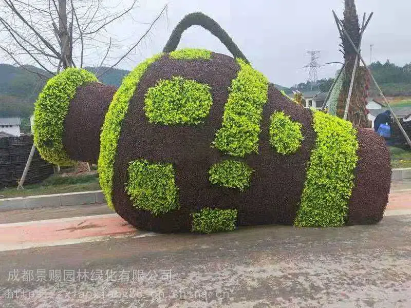 四川成都雕塑厂家 ,春节灯笼造型博物馆门口摆件绿雕
