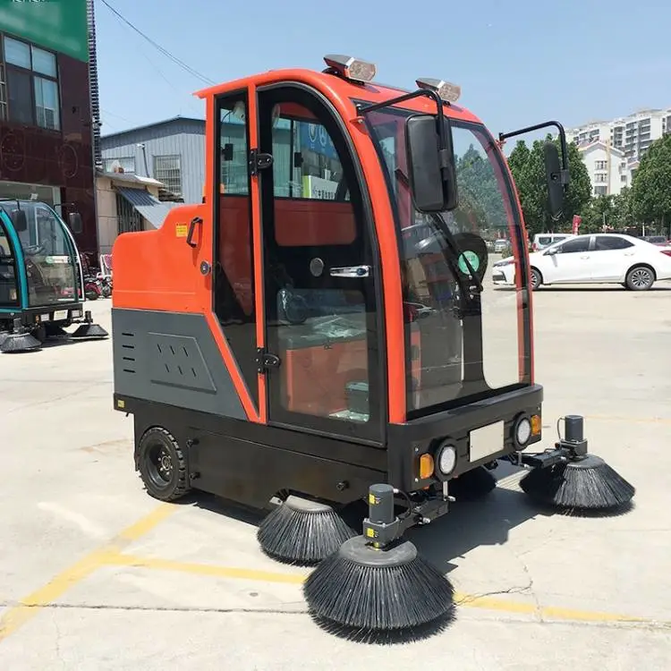 全封闭电动三轮扫地机驾驶式马路厂区扫路车雾炮降尘清扫车