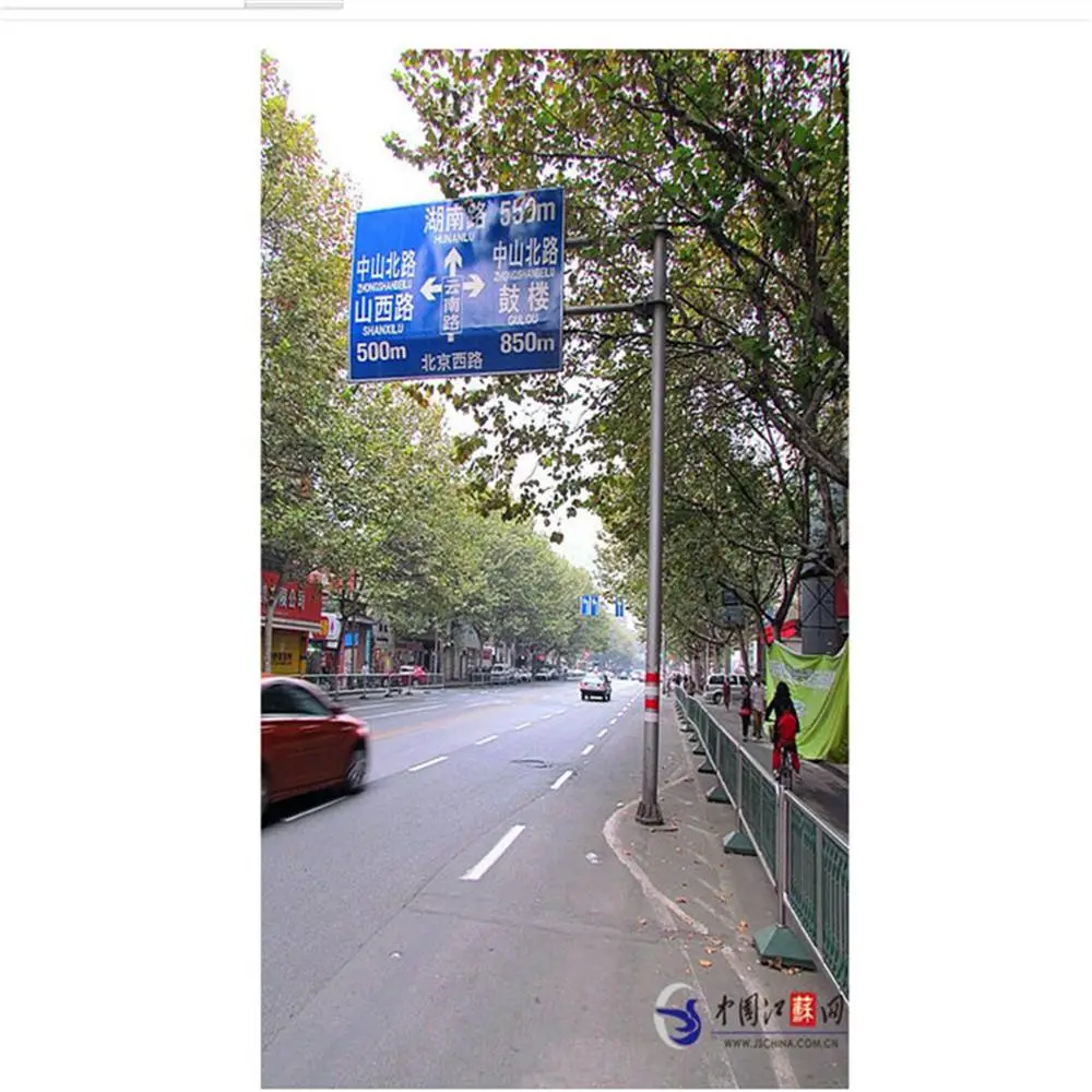 生产销售双悬臂标志杆 交通标志牌杆 景区标志牌