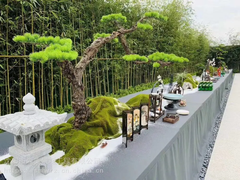 学校假苔藓绿植墙花艺软装植物造景