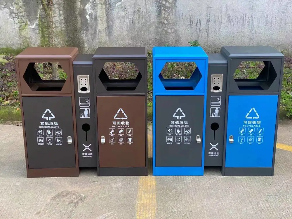 甘肃KJ1201银东城市户外塑料垃圾桶 不锈钢金属制造厂