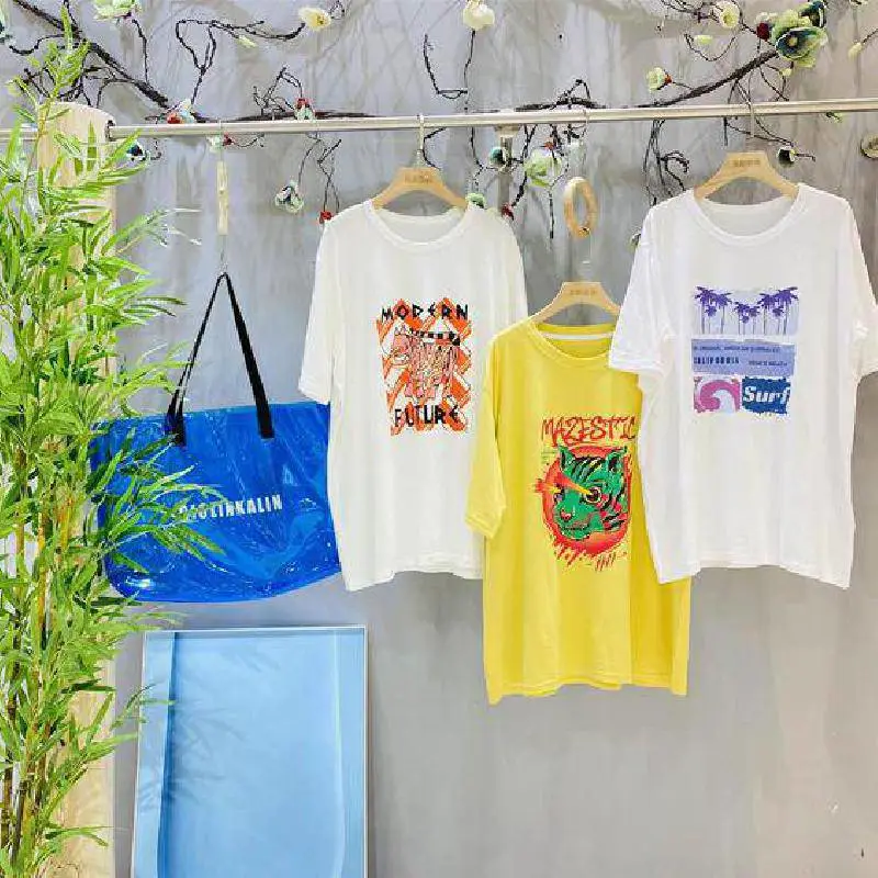 四川甘孜丹巴广州服装市场大全女士休闲速干运动衣服几元学生短袖韩国出口