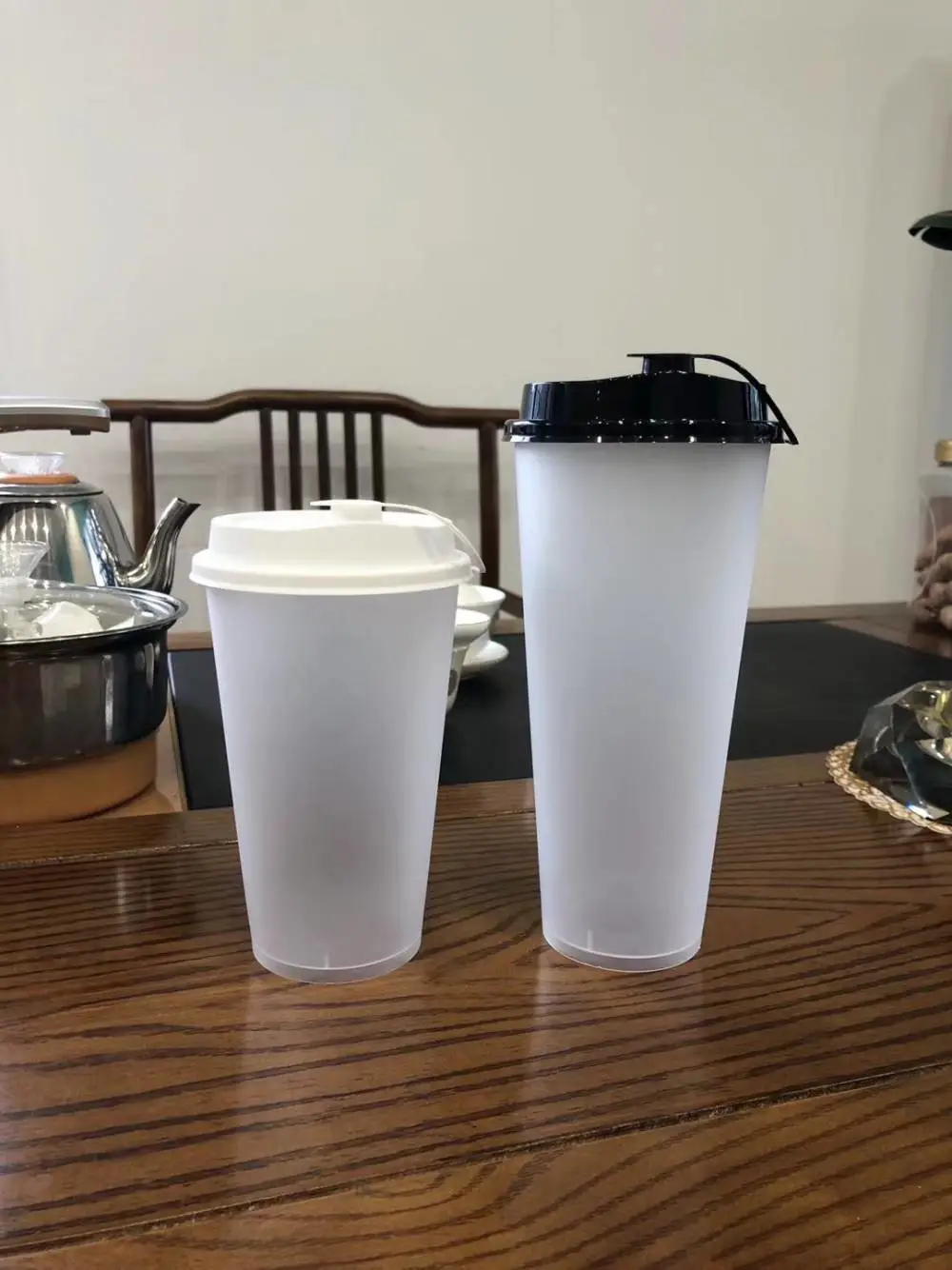 浙江温州台州舟山PET透明塑料咖啡杯定制/PP注塑磨砂奶茶杯/外卖打包袋