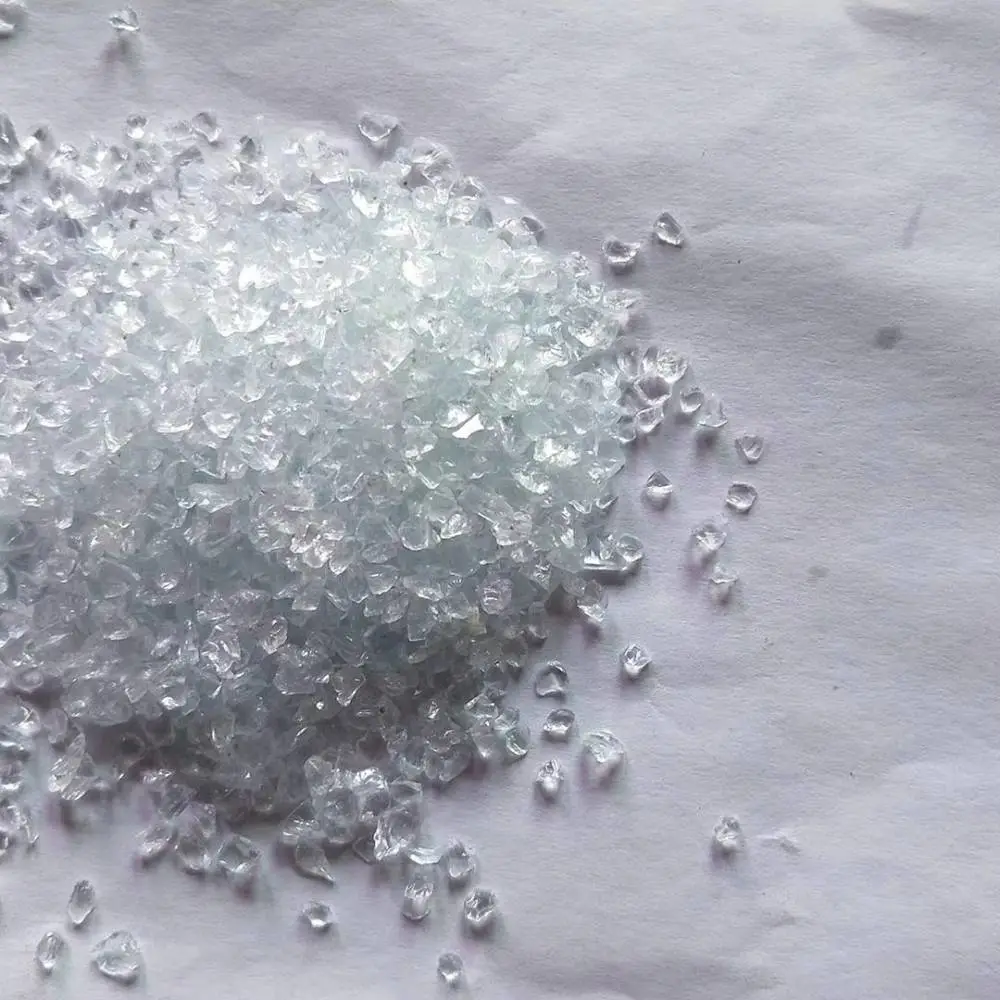 供应透明玻璃砂 高透白玻璃砂 透白玻璃珠 喷砂除锈装饰造景用