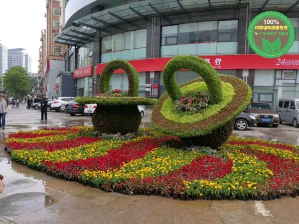 定做大型城市景观雕塑 玻璃钢花篮雕塑 国庆节假日广场花篮