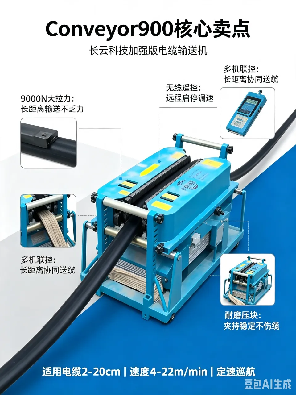 长云科技CY-8型电缆输送机怎么调速度低速版