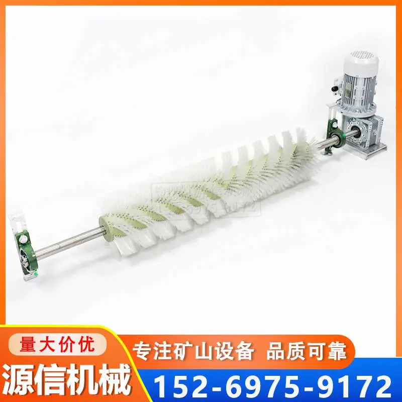耐磨尼龙无动力滚刷清扫器 矿用皮带机滚筒粘料清扫装置现货