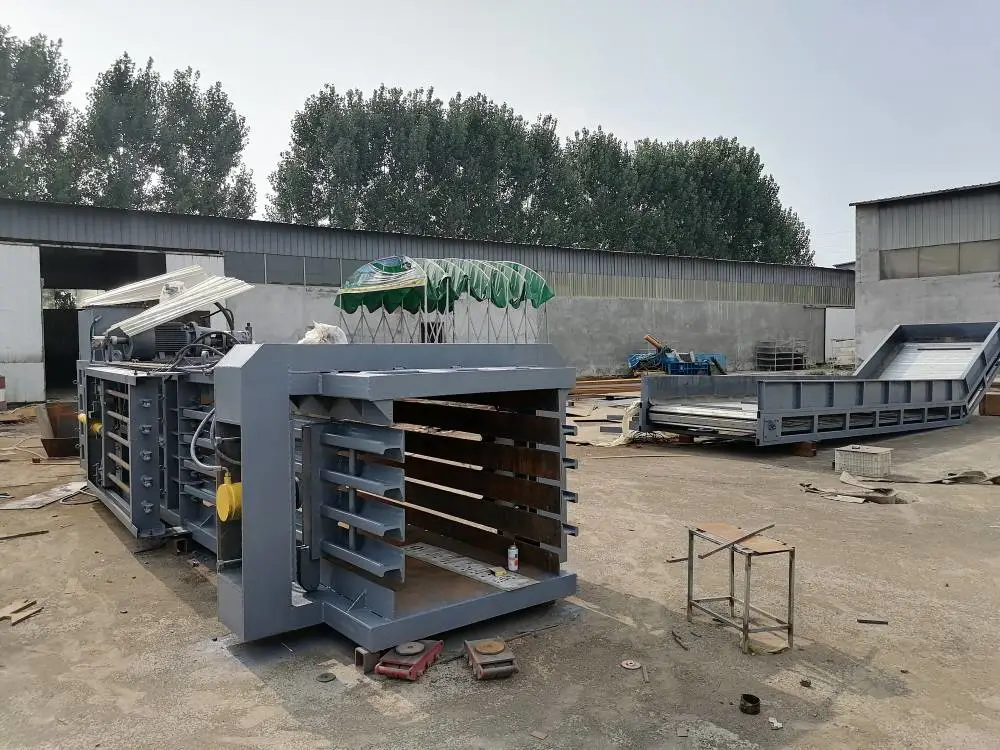 大型卧式纸箱液压打包机全自动塑料瓶编织袋纸管压包机尺寸定制