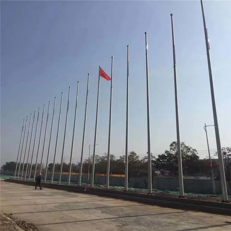 加工 潍坊不锈钢锥形旗杆 奏乐旗杆 12.88米