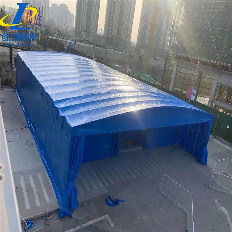 邢台新河活动雨棚 移动伸缩篷 推拉蓬生产厂家