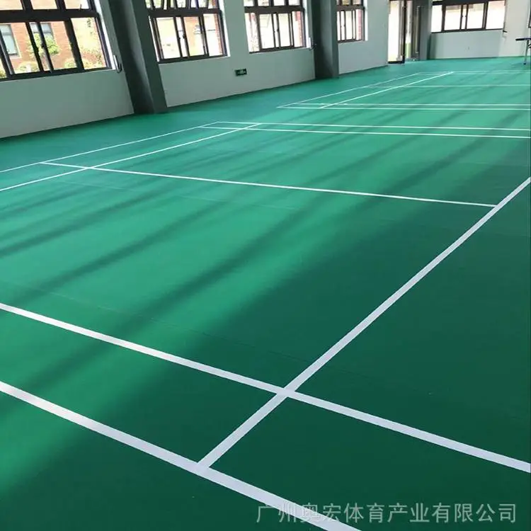 金平PVC羽毛球场施工厂家,羽毛球馆地板胶