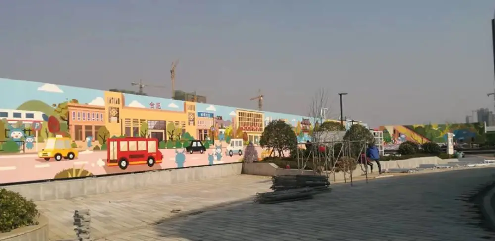 游乐园彩绘墙地面彩绘画，尺寸定制图案定制，装饰美化