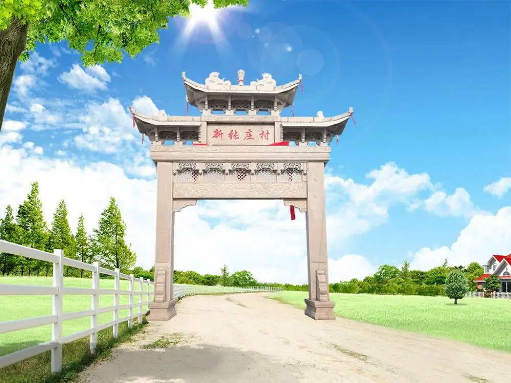 湖南湘西州凤凰县墓地青石牌坊农村单门牌楼制作嘉祥石雕