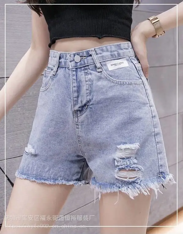 广东清远牛仔短裤的清凉穿搭跑量货源尾货女式休闲牛仔短裤