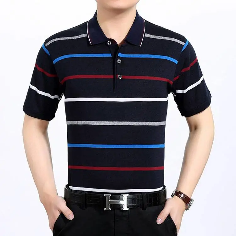 短袖中年男装夏季条纹义乌小商品批发进货网浙江台州格子条纹休闲大码